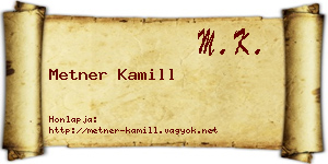 Metner Kamill névjegykártya